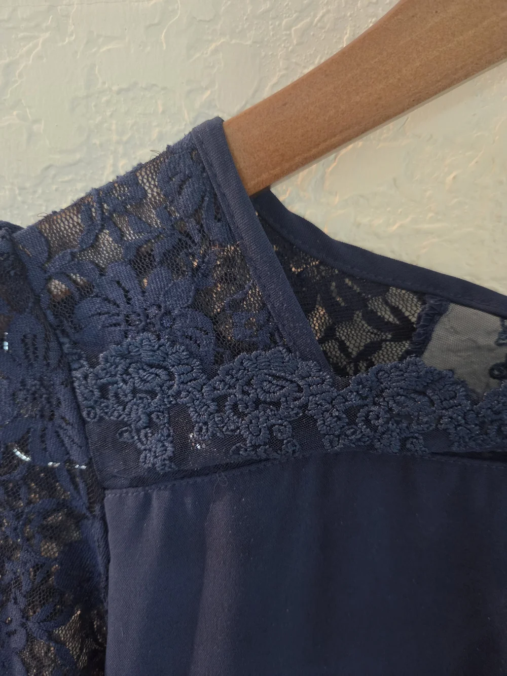 Girls XL Navy Blue Lace Overlay Dress Long Sleeve Tiered Ruffle Hem Whimsigoth